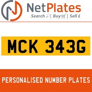 1963 MCK 343G Private Number Plate from NetPlates Ltd In vendita