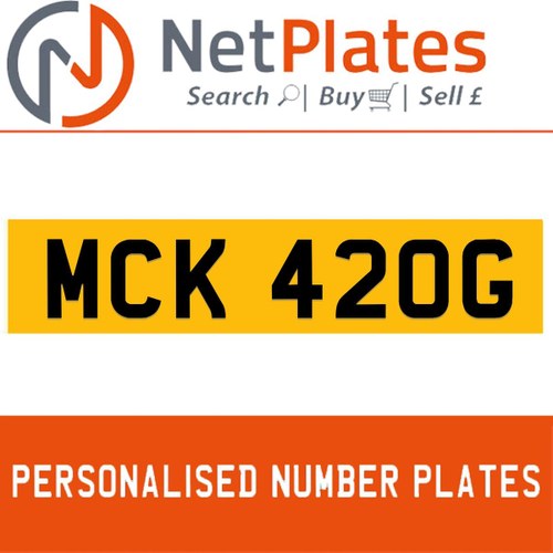 1963 MCK 420G Private Number Plate from NetPlates Ltd For Sale