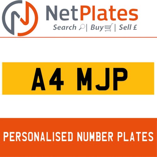 1963 A4 MJP Private Number Plate from NetPlates Ltd For Sale