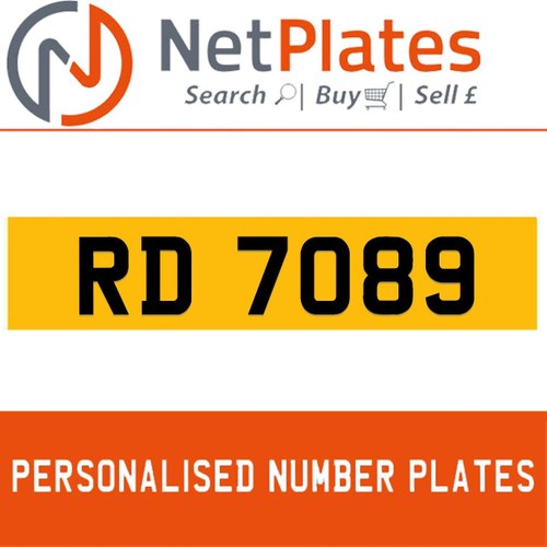 1963 RD 7089 Private Number Plate from NetPlates Ltd In vendita