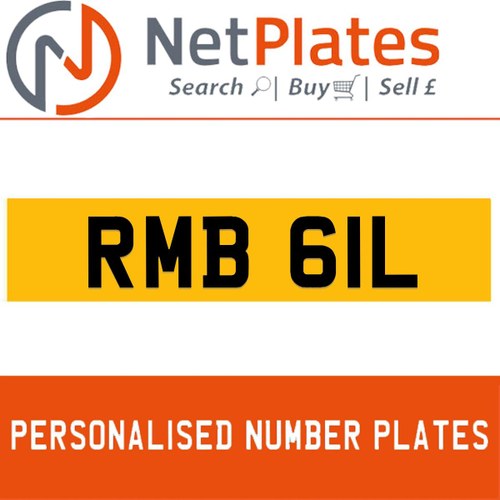 1963 RMB 61L Private Number Plate from NetPlates Ltd In vendita