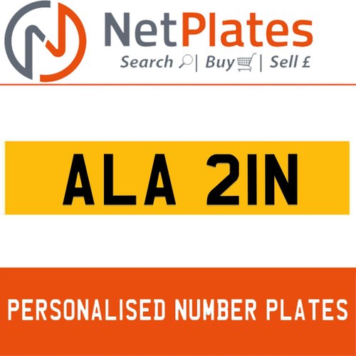 1900 ALA 21N PERSONALISED PRIVATE CHERISHED DVLA NUMBER PLATE For Sale