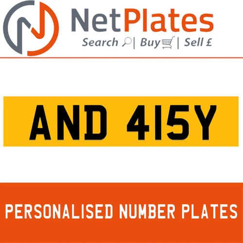 1900 AND 415Y PERSONALISED PRIVATE CHERISHED DVLA NUMBER PLATE For Sale