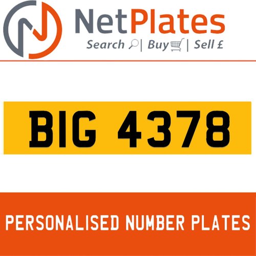 1900 BIG 4378 PERSONALISED PRIVATE CHERISHED DVLA NUMBER PLATE For Sale