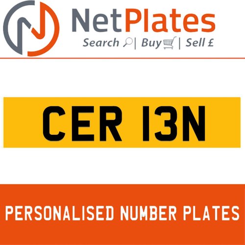 1900 CER 13N PERSONALISED PRIVATE CHERISHED DVLA NUMBER PLATE In vendita