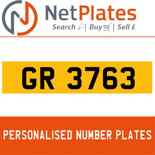 1900 GR 3763 PERSONALISED PRIVATE CHERISHED DVLA NUMBER PLATE For Sale