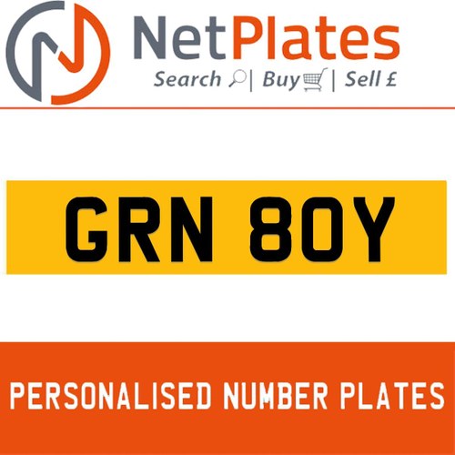 1900 GRN 80Y PERSONALISED PRIVATE CHERISHED DVLA NUMBER PLATE In vendita