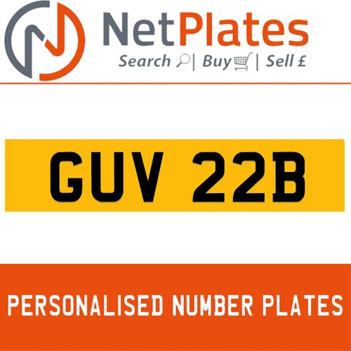 1900 GUV 22B PERSONALISED PRIVATE CHERISHED DVLA NUMBER PLATE In vendita