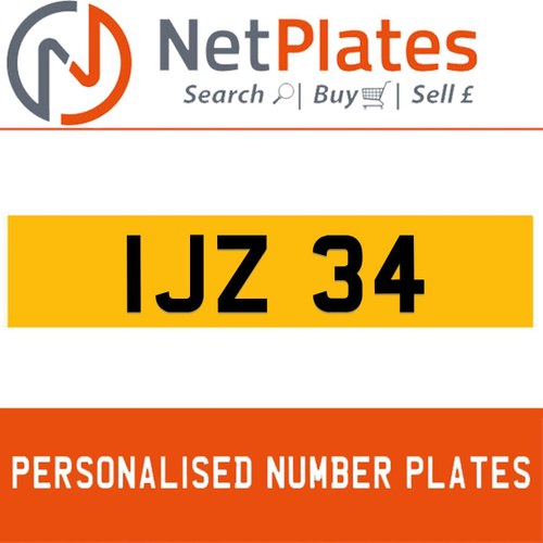 1900 IJZ 34 PERSONALISED PRIVATE CHERISHED DVLA NUMBER PLATE In vendita