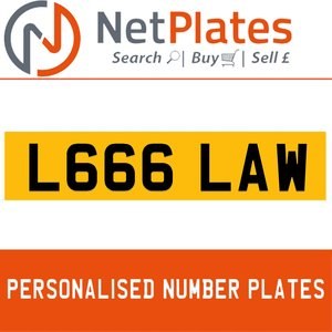 1900 L666 LAW PERSONALISED PRIVATE CHERISHED DVLA NUMBER PLATE For Sale
