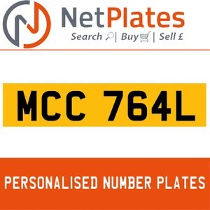 1900 MCC 764L PERSONALISED PRIVATE CHERISHED DVLA NUMBER PLATE For Sale