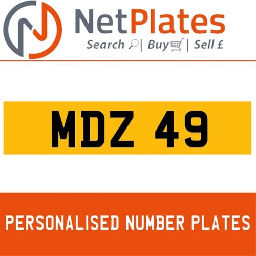 1900 MDZ 49 PERSONALISED PRIVATE CHERISHED DVLA NUMBER PLATE For Sale