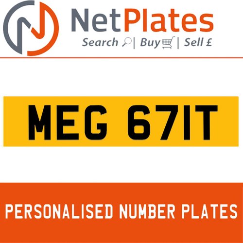 1900 MEG 671T PERSONALISED PRIVATE CHERISHED DVLA NUMBER PLATE For Sale