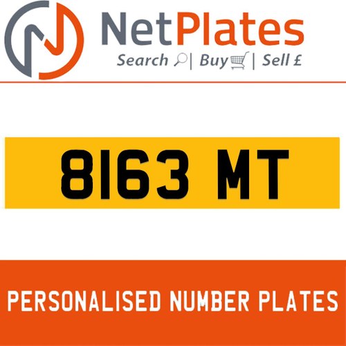 1900 8163 MT PERSONALISED PRIVATE CHERISHED DVLA NUMBER PLATE For Sale