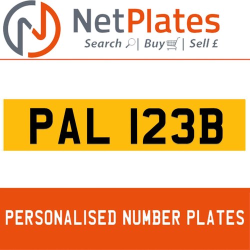 1900 PAL 123B PERSONALISED PRIVATE CHERISHED DVLA NUMBER PLATE In vendita