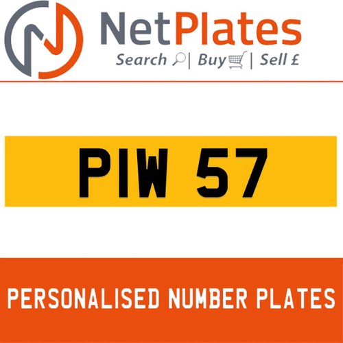 1900 PIW 57 PERSONALISED PRIVATE CHERISHED DVLA NUMBER PLATE For Sale