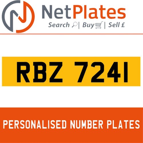 1963 RBZ 7241 PERSONALISED PRIVATE CHERISHED DVLA NUMBER PLATE For Sale