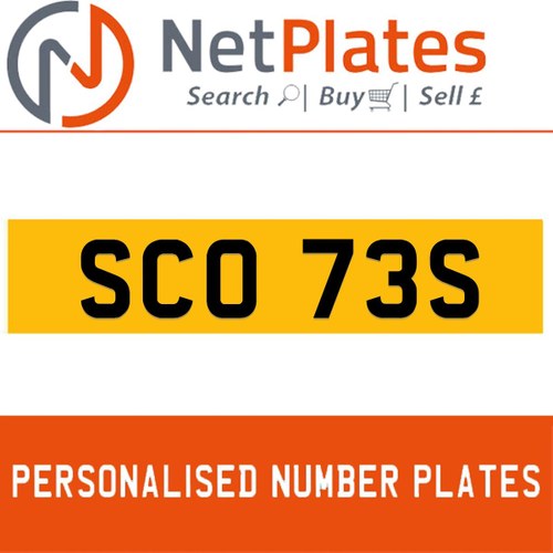 1977 SCO 73S PERSONALISED PRIVATE CHERISHED DVLA NUMBER PLATE For Sale