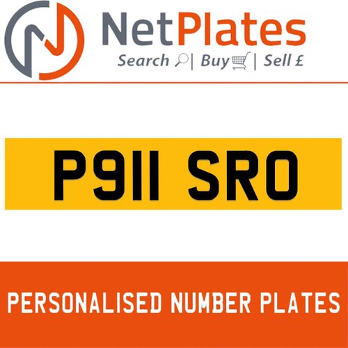 1996 P911 SRO PERSONALISED PRIVATE CHERISHED DVLA NUMBER PLATE For Sale