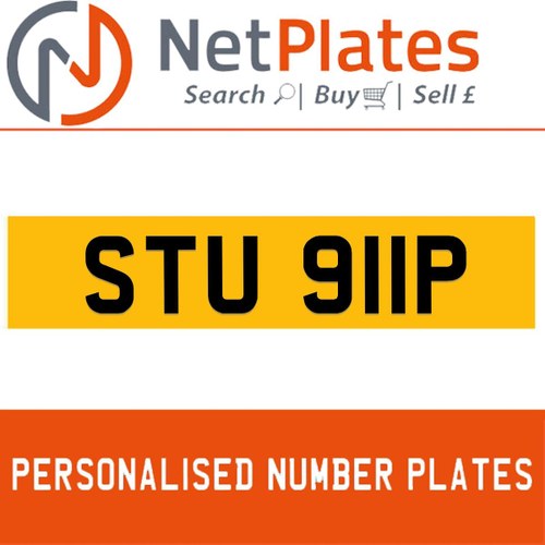 1975 STU 911P PERSONALISED PRIVATE CHERISHED DVLA NUMBER PLATE For Sale