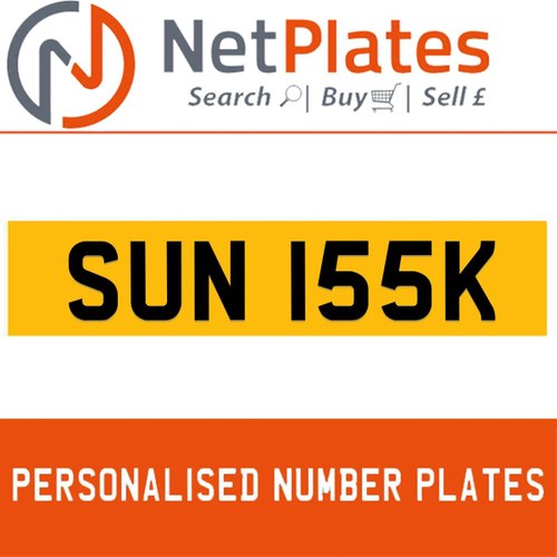 1971 SUN 155K PERSONALISED PRIVATE CHERISHED DVLA NUMBER PLATE For Sale