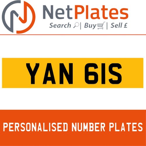 1977 YAN 61S PERSONALISED PRIVATE CHERISHED DVLA NUMBER PLATE For Sale