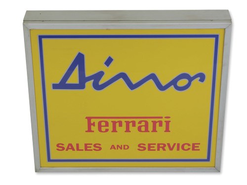 Ferrari Dino Sales and Service Illuminated Sign In vendita all'asta