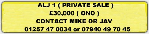 0000 Private Number Plate Registration ALJ 1  For Sale