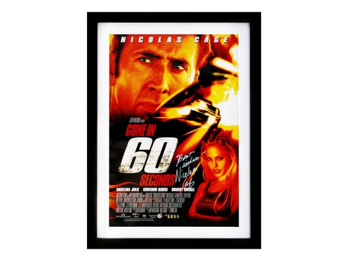 0000 Gone in 60 Seconds / Nicolas Cage Movie Poster (Signed) In vendita all'asta