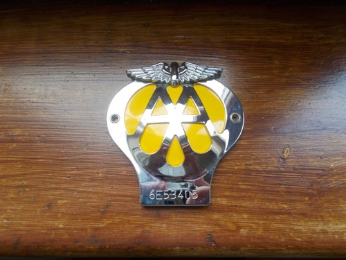 1970 AA CHROME ON BRASS CAR GRILLE BADGE MINT  For Sale