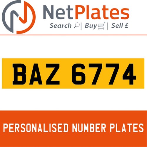 1900 BAZ 6774 PERSONALISED PRIVATE CHERISHED DVLA NUMBER PLATE In vendita