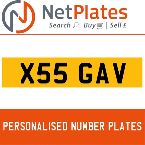 1900 X55 GAV PERSONALISED PRIVATE CHERISHED DVLA NUMBER PLATE For Sale