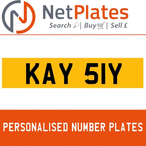 1900 KAY 51Y PERSONALISED PRIVATE CHERISHED DVLA NUMBER PLATE For Sale