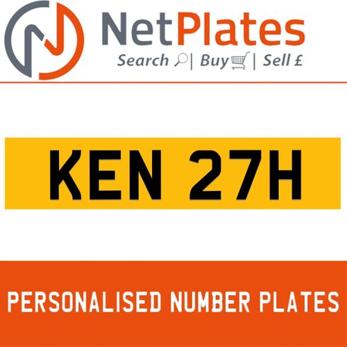 1900 KEN 27H PERSONALISED PRIVATE CHERISHED DVLA NUMBER PLATE For Sale