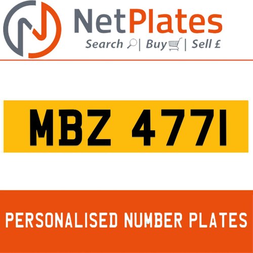 1900 MBZ 4771 PERSONALISED PRIVATE CHERISHED DVLA NUMBER PLATE For Sale
