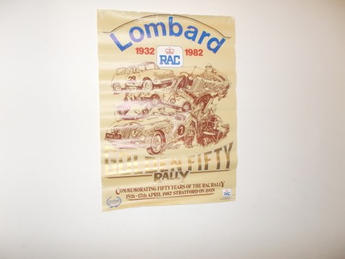 VINTAGE RAC  LOMBARD RALLY 1932 - 1982 GOLDEN FIFTY POSTER  For Sale