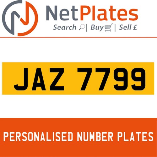 1900 JAZ 7799 PERSONALISED PRIVATE CHERISHED DVLA NUMBER PLATE For Sale