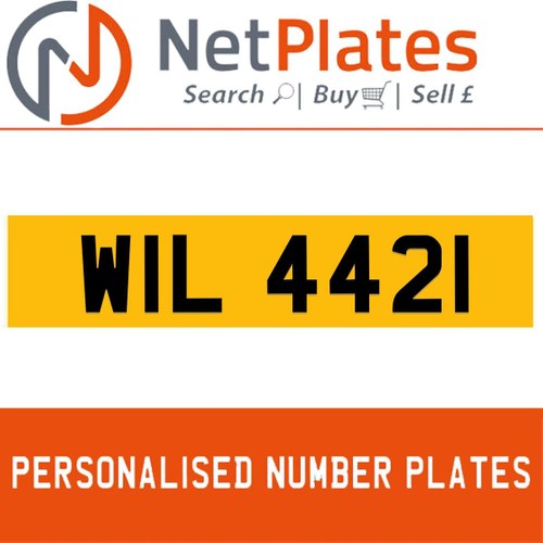 1900 WIL 4421 PERSONALISED PRIVATE CHERISHED DVLA NUMBER PLATE For Sale