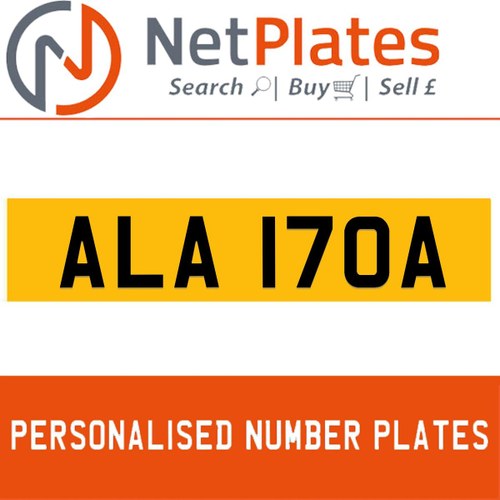 1900 ALA 170(ALANDA)Private Number Plate from NetPlates Ltd In vendita