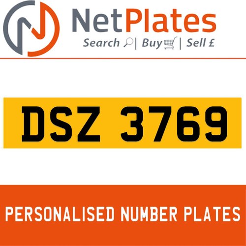 1900 DSZ 3769 Private Number Plate from NetPlates Ltd In vendita
