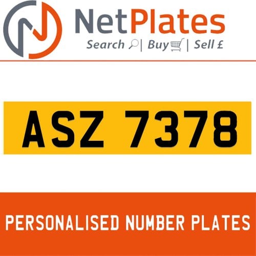 1900 ASZ 7378 Private Number Plate from NetPlates Ltd For Sale