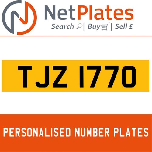 1900 TJZ 1770 Private Number Plate from NetPlates Ltd In vendita