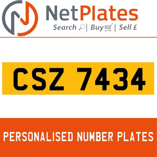 1900 CSZ 7434 Private Number Plate from NetPlates Ltd In vendita