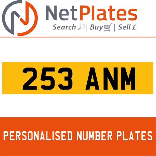 1900 253 ANM Private Number Plate from NetPlates Ltd In vendita