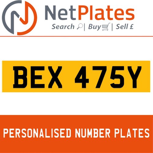 1900 BEX 475Y Private Number Plate from NetPlates Ltd For Sale