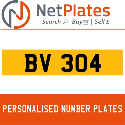 1900 BV 304 Private Number Plate from NetPlates Ltd In vendita
