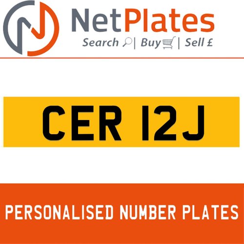 1900 CER 12J Private Number Plate from NetPlates Ltd In vendita