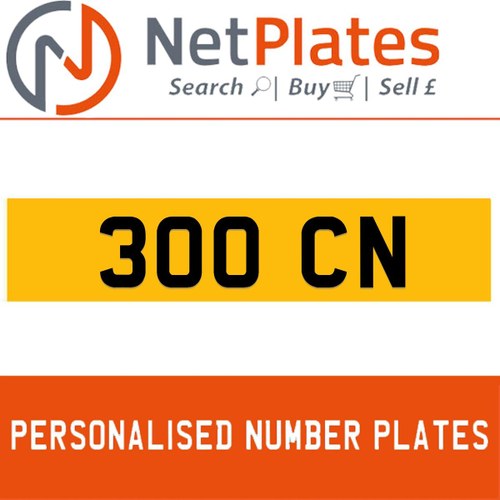1900 300 CN Private Number Plate from NetPlates Ltd In vendita