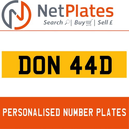 1900 DON 44D Private Number Plate from NetPlates Ltd In vendita