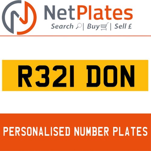 1900 R321 DON Private Number Plate from NetPlates Ltd In vendita